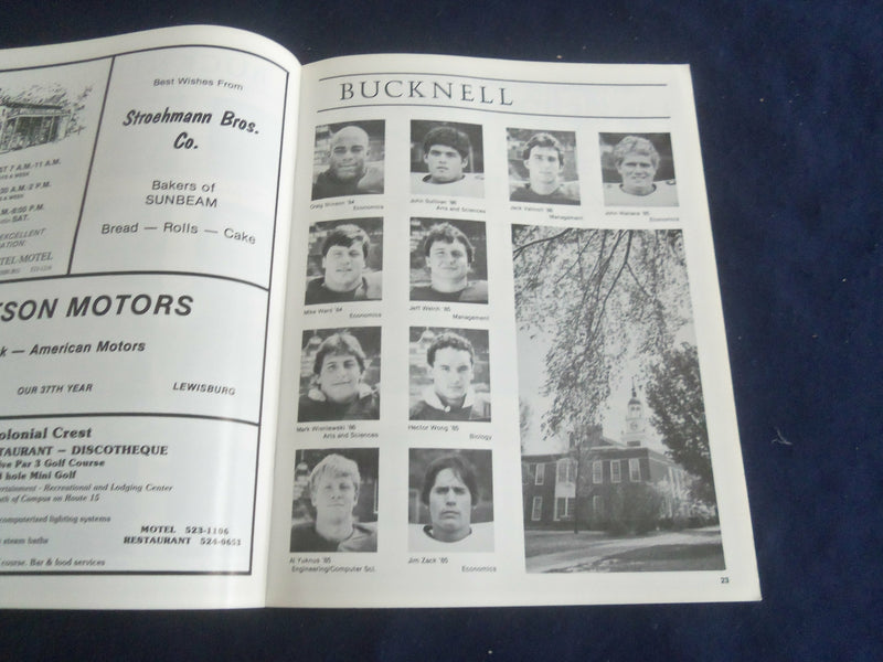 1983 SEP 10 FOOTBALL PROGRAM - BUCKNELL UNIV VS HOWARD UNIVERSITY - SP 1214H