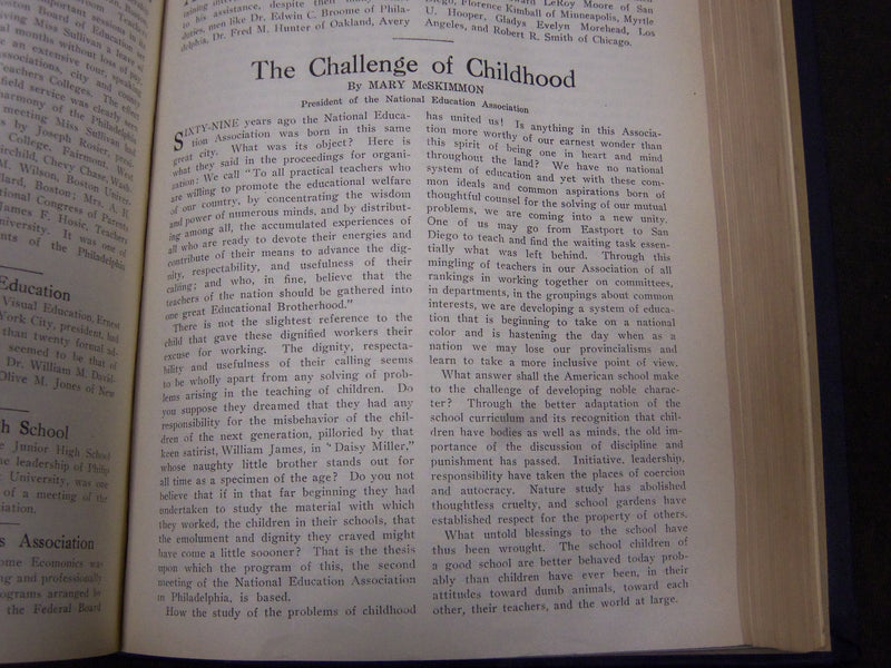 1926 JANUARY-DECEMBER JOURNAL OF EDUCATION BOUND VOLUME - COMPLETE YEAR - R 894