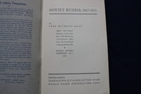 1933 SOVIET RUSSIA 1917-1933 SOFTCOVER BOOK BY VERA MICHELES DEAN - K 1583