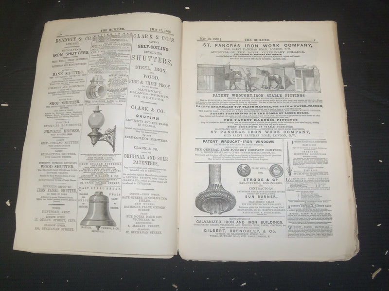 1865 MAY 13 THE BUILDER ARCHITECT MAGAZINE - ILLUSTRATIONS - ST 415N