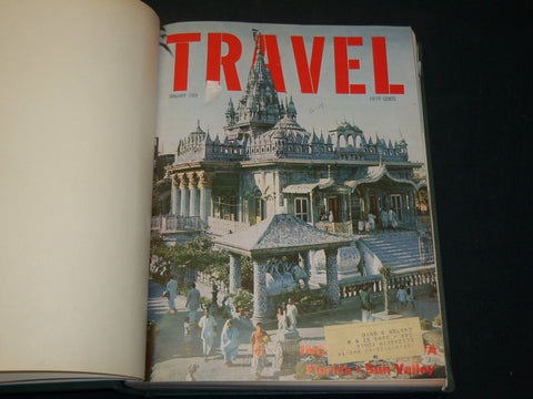 1959 JANUARY-DECEMBER TRAVEL MAGAZINE BOUND VOLUME - GREAT COVERS - KD 5978
