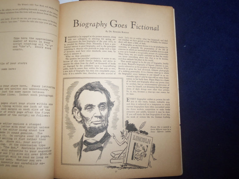 1933 THE WRITERS YEAR BOOK & MARKET GUIDE - ST 1952L