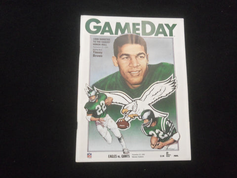 1990 NOV 25 GAMEDAY MAGAZINE - PHILADELPHIA EAGLES VS. NEW YORK GIANTS - ST 457H