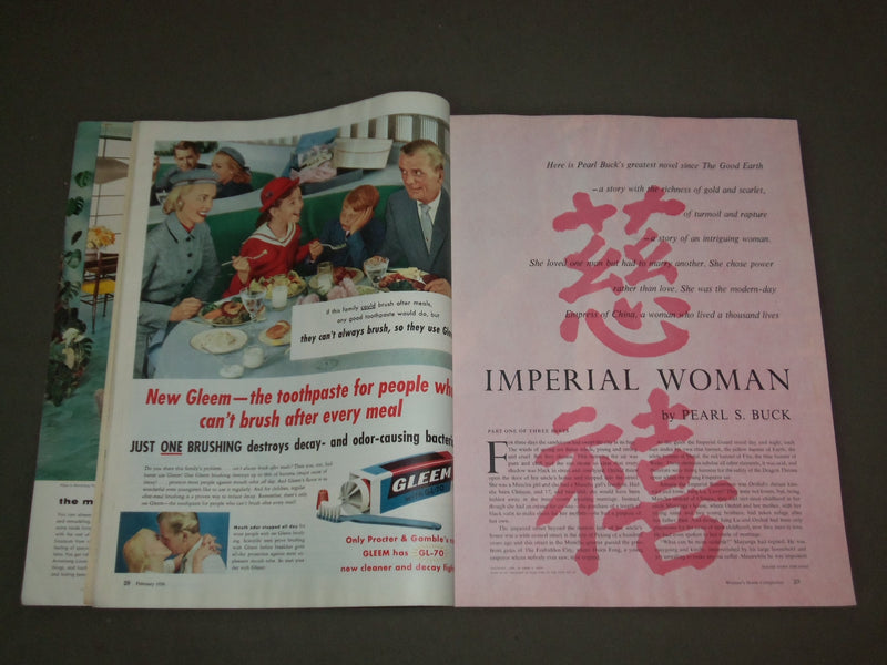 1956 FEB WOMAN'S HOME COMPANION MAGAZINE - IMPERIAL WOMAN BY PEARL BUCK -SP 7107