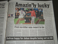 2012 JUNE 2 NEW YORK POST -JOHAN HURLS FIRST METS NO-HITTER - NP 2459