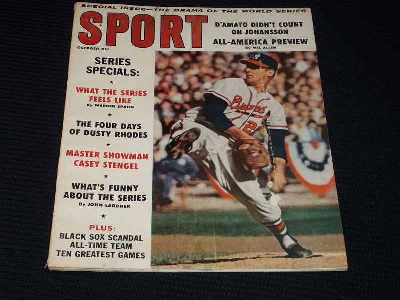 1959 SPORT MAGAZINE - WARREN SPAHN NFL MLB NBA NHL - E 41