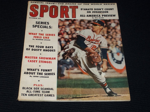 1959 SPORT MAGAZINE - WARREN SPAHN NFL MLB NBA NHL - E 41