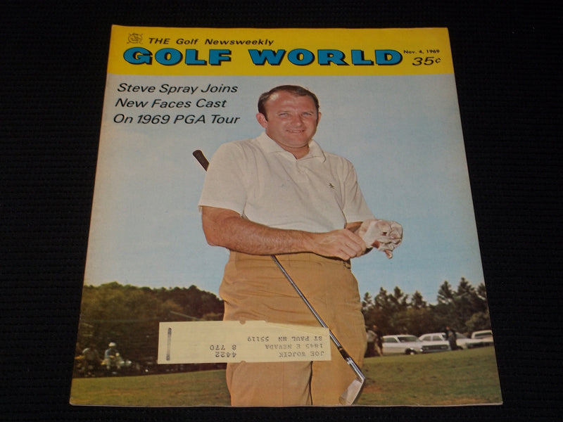 1969 NOVEMBER 4 GOLF WORLD MAGAZINE - STEVE SPRAY FRONT COVER - E 6531