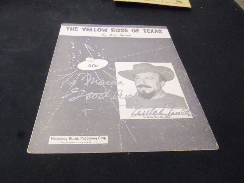 MITCH MILLER THE YELLOW ROSE OF TEXAS AUTOGRAPHED SHEET MUSIC - AM 43