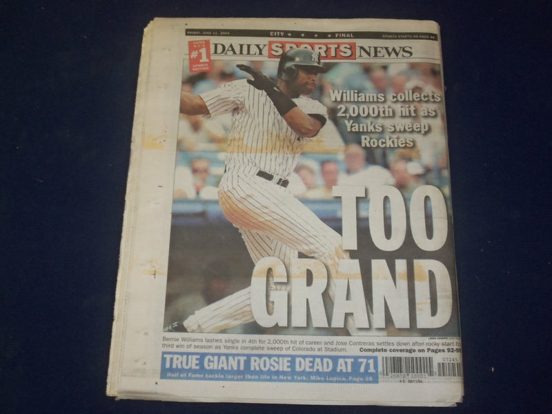 2004 JUNE 11 NEW YORK DAILY NEWS NEWSPAPER - RAY CHARLES DIED - NP 4190