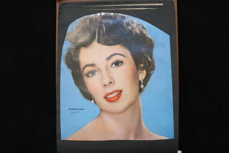 1948-1950 MOVIE STARS SCRAPBOOK - ELIZABETH TAYLOR - KATHERINE HEPBURN - E 24950