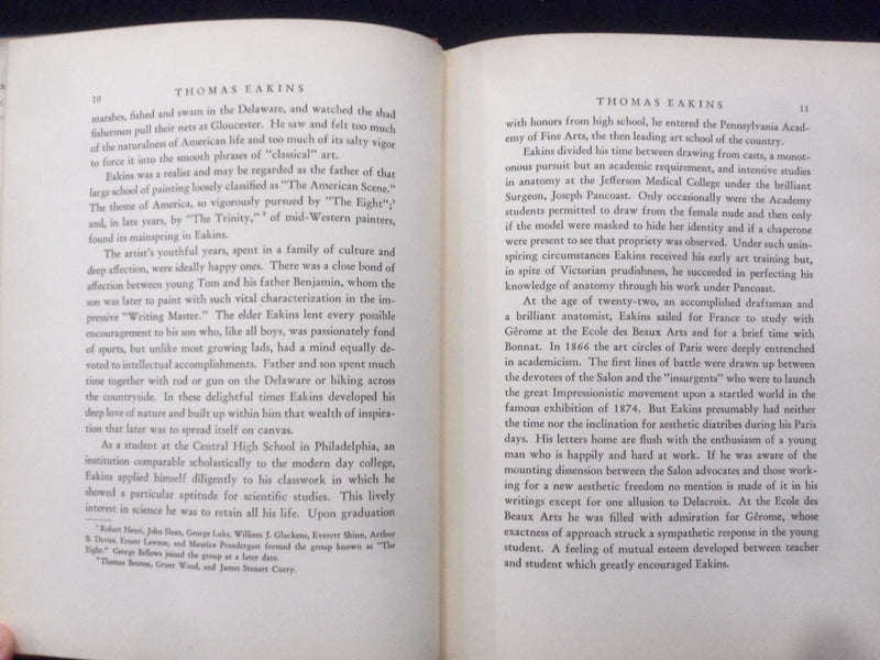 1942 EAKINS HARDCOVER BOOK BY ROLAND MCKINNEY - KD 8726