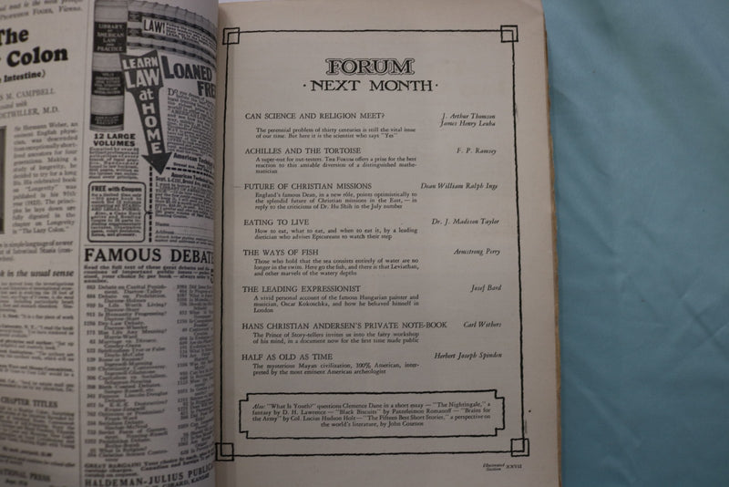 1927 AUGUST THE FORUM MAGAZINE - THIRD TERM TRADITION - K 3281