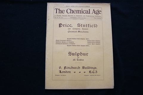 1924 JUNE 28 THE CHEMICAL AGE MAGAZINE - PRICE, STUTFIELD & CO. COVER - SP 4924X