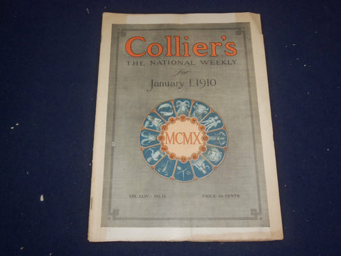 1910 JANUARY 1 COLLIER'S MAGAZINE - GREAT ILLUSTRATED COVER 'MCMX'- ST 6695