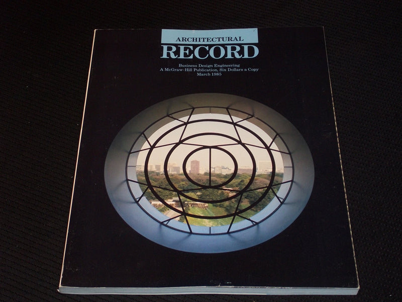 1985 MARCH ARCHITECTURAL RECORD MAGAZINE - LIBRARIES FRONT COVER - E 1000