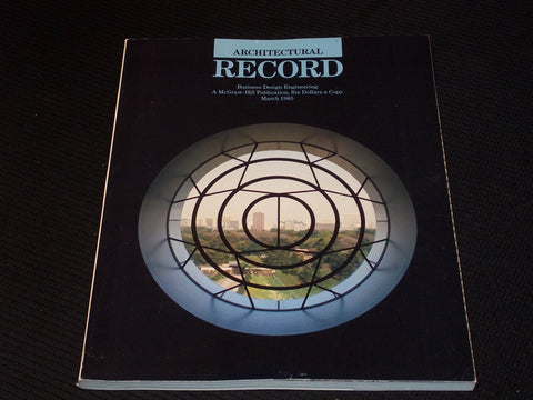 1985 MARCH ARCHITECTURAL RECORD MAGAZINE - LIBRARIES FRONT COVER - E 1000