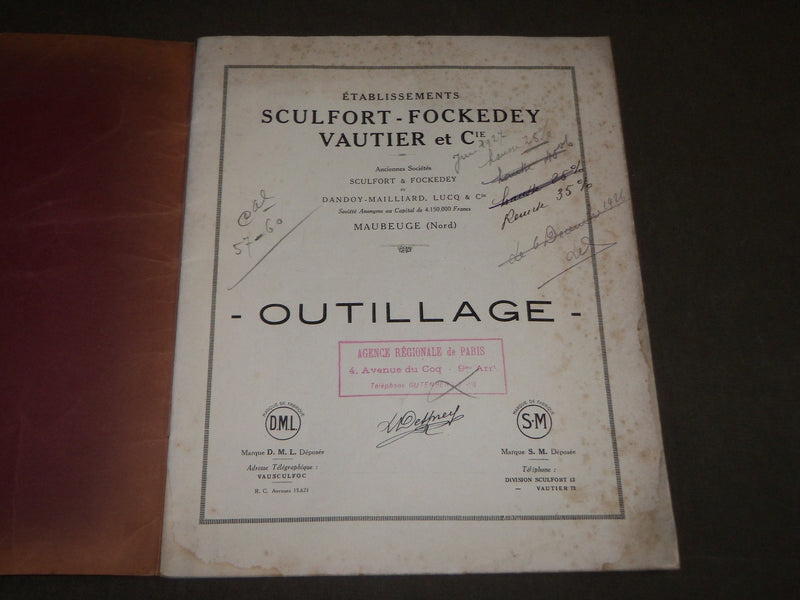 1926 MAY SCULFORT - FOCKEDEY VAUTIER ET CIE FRENCH CATALOGUE - SM DML - FR 341