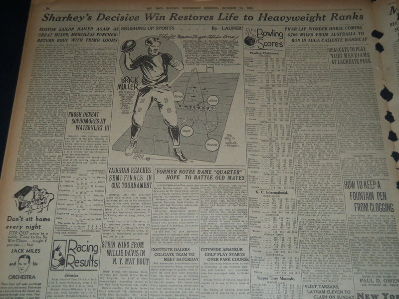 1931 OCT 14 THE TROY RECORD NEWSPAPER -LONG, CYR IN TUSSLE FOR CONTROL - NT 7509