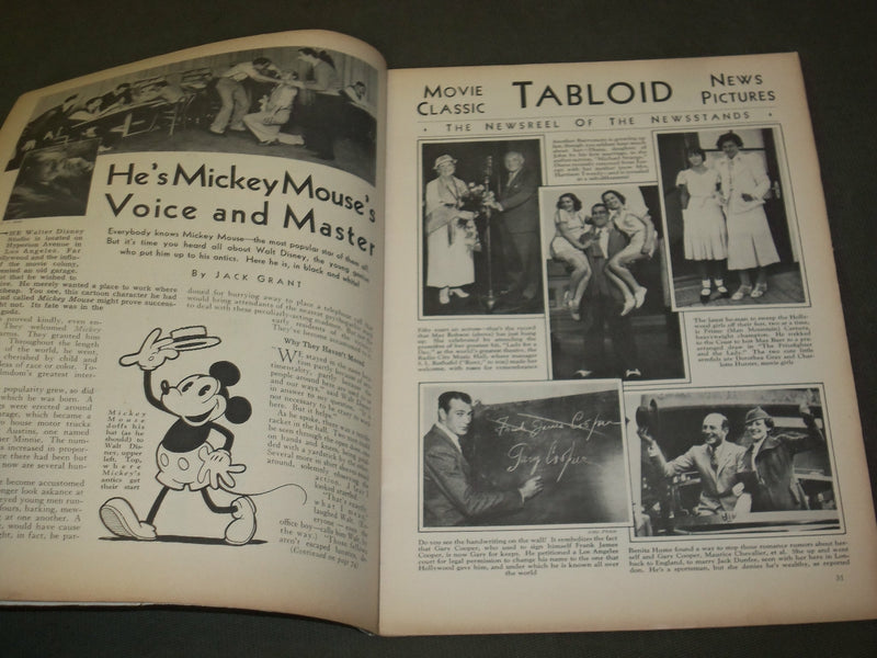 1933 NOVEMBER MOVIE CLASSIC MAGAZINE - GRETA GARBO COVER - M 366