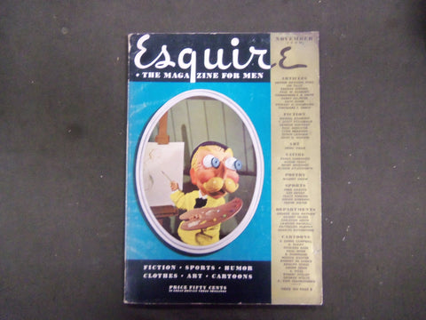 1939 NOVEMBER ESQUIRE MAGAZINE - NICE ILLUSTRATIONS, COVER AND ADS - ST 3122