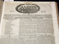 1830-1831 THE ALBION WEEKLY GAZETTE BOUND VOLUME NO. 9 - NEW YORK - R 89Z