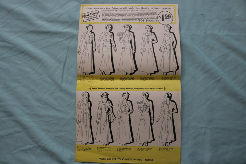 1940'S BOB EVANS UNIFORMS BROCHURE - K 2507