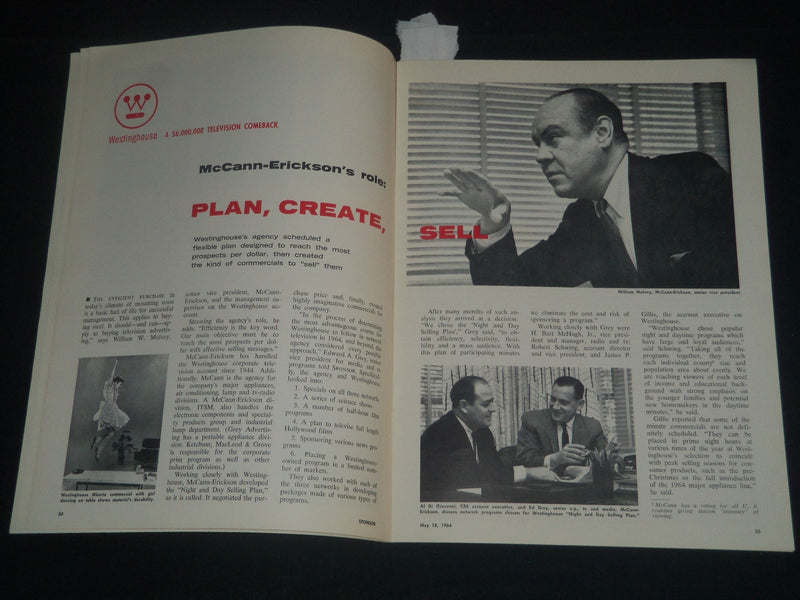 1964 MAY 18 WESTINGHOUSE $6,000,000 TV COMEBACK PROGRAM - J 4292