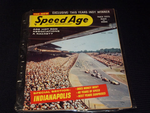 1956 JUNE SPEED AGE MAGAZINE - INDIANAPOLIS FRONT COVER - E 1966