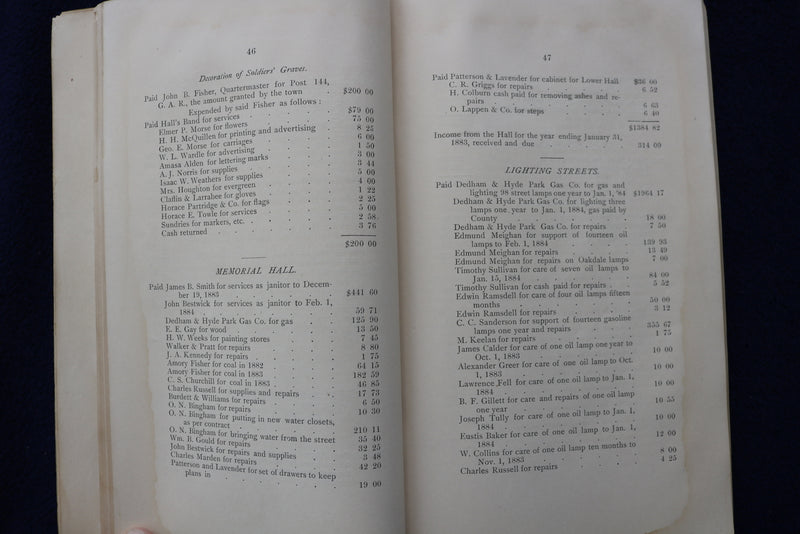1884 TOWN OF DEDHAM SCHOOL COMMITTEE REPORT SOFTCOVER BOOK - K 889