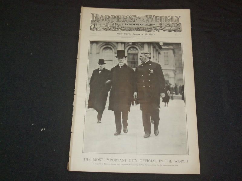 1910 JANUARY 15 HARPER'S WEEKLY MAGAZINE -WILLIAM J. GAYNOR, NYC MAYOR - ST 6363