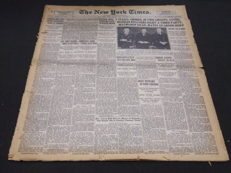 1928 JULY 13 NEW YORK TIMES - TELEVISION SHOWS PANORAMIC SCENE - NT 5086