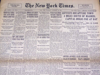 1936 NOVEMBER 12 NEW YORK TIMES - MADRID HEAVILY SHELLED - NT 2063