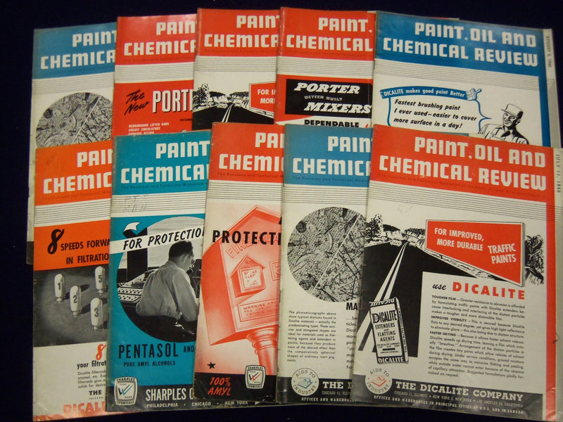 1946 PAINT OIL & CHEMICAL REVIEW MAGAZINE LOT OF 26 ISSUES - GREAT ADS - O 513
