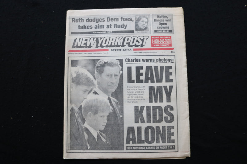 1997 SEP 8 NEW YORK POST NEWSPAPER -CHARLES WARNS: LEAVE MY KIDS ALONE - NP 8918