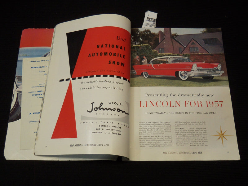 1956 NATIONAL AUTOMOBILE SHOW OFFICIAL PROGRAM - GREAT PHOTOS - K 1295A