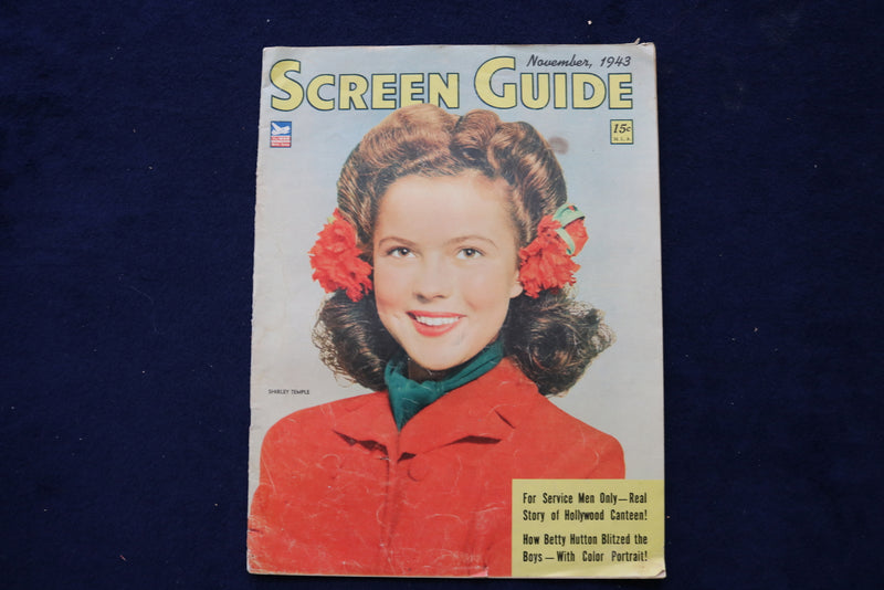 1943 NOVEMBER SCREEN GUIDE MAGAZINE - SHIRLEY TEMPLE COVER - E 23439
