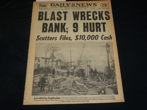 1952 FEBRUARY 14 NEW YORK DAILY NEWS - BLAST WRECKS BANK; 9 HURT - NP 5407