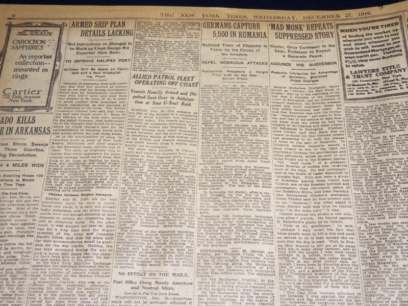 1916 DECEMBER 27 NEW YORK TIMES - BERLIN REPLIES WITHOLDING TERMS - NT 8644