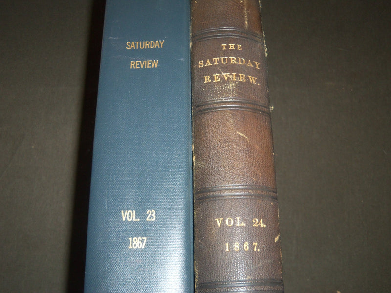 1867 SATURDAY REVIEW 2 BOUND VOLUMES - COMPLETE YR- PUBLISHED IN LONDON - R 1085