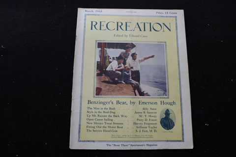 1915 MARCH RECREATION MAGAZINE - BENZINGER'S BEAR COVER - E 9783