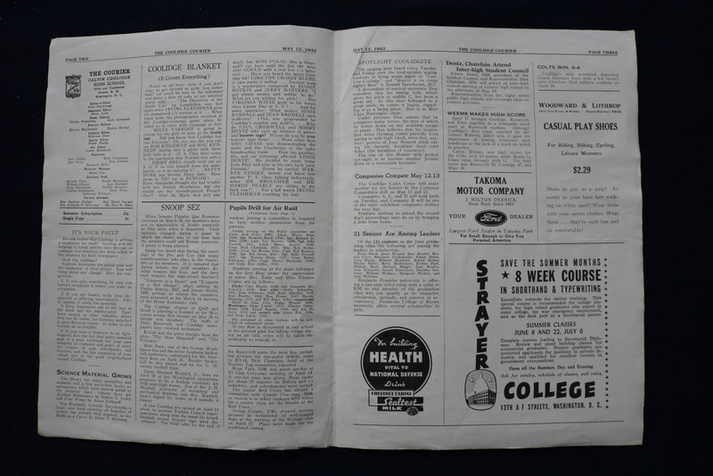 1942 MAY 12 THE COOLIDGE COURIER MAGAZINE - WASHINGTON, D.C. - K 1702