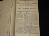 1794 BOYER'S ROYAL DICTIONARY ABRIDGED BY J. C. PRIEUR - VOLUME 1 & 2 - KD 703T