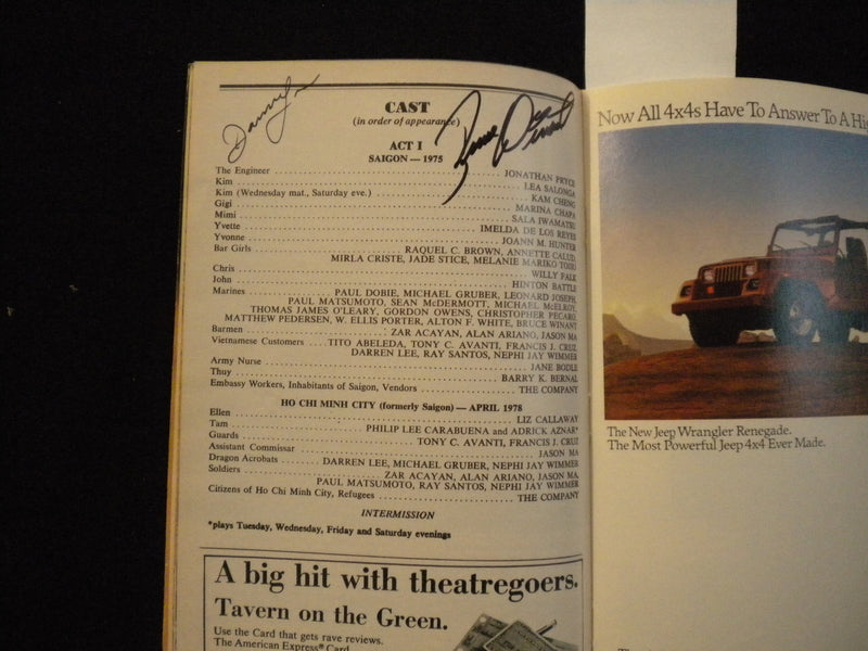 1991 MISS SAIGON PLAYBILL - 4 SIGNATURES - J 8252