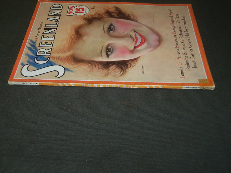 1933 JULY SCREENLAND MOVIE MAGAZINE - JANET GAYNOR COVER - M 346