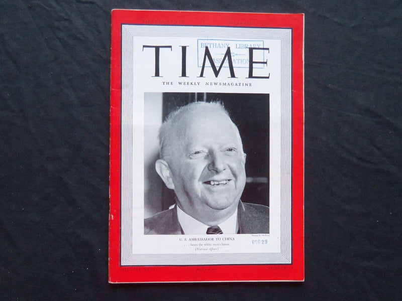 1939 DECEMBER 11 TIME MAGAZINE - NELSON T. JOHNSON - T 690