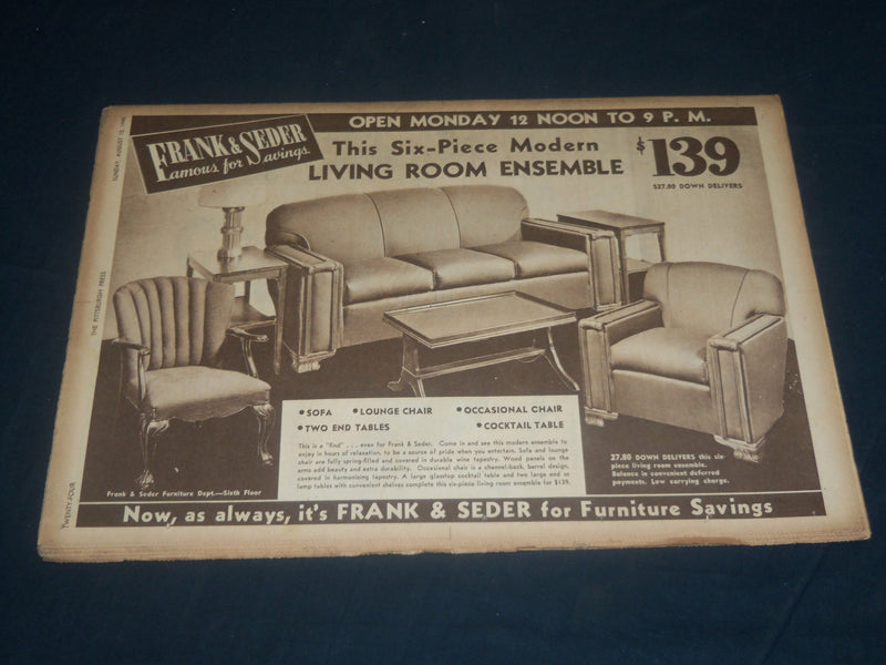 1945 AUGUST 12 THE PITTSBURGH PRESS SUNDAY ROTO SECTION - SEASHORE - NP 4445