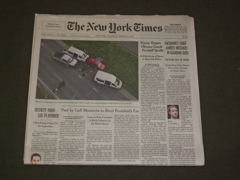 2018 MARCH 22 NEW YORK TIMES - MARK ZUCKERBERG ADMITS MISTAKES IN GUARDING DATA