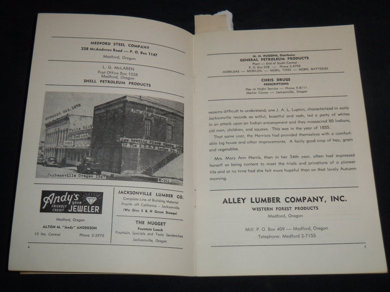 1955 SOUVENIR OF JACKSONVILLE, OREGON GOLD RUSH JUBILEE PROGRAM - J 8718