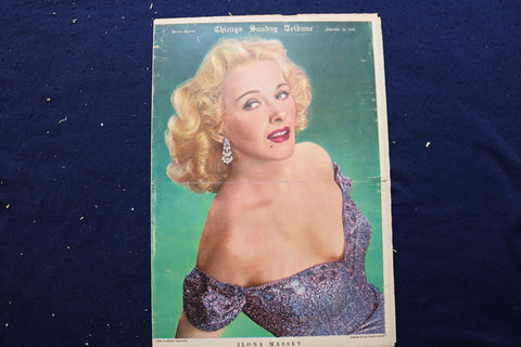 1950 NOVEMBER 26 CHICAGO TRIBUNE MAGAZINE - ILONA MASSEY COVER - E 22864
